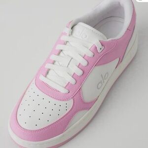 ALO Yoga Pink and White Low-Top Sneakers
